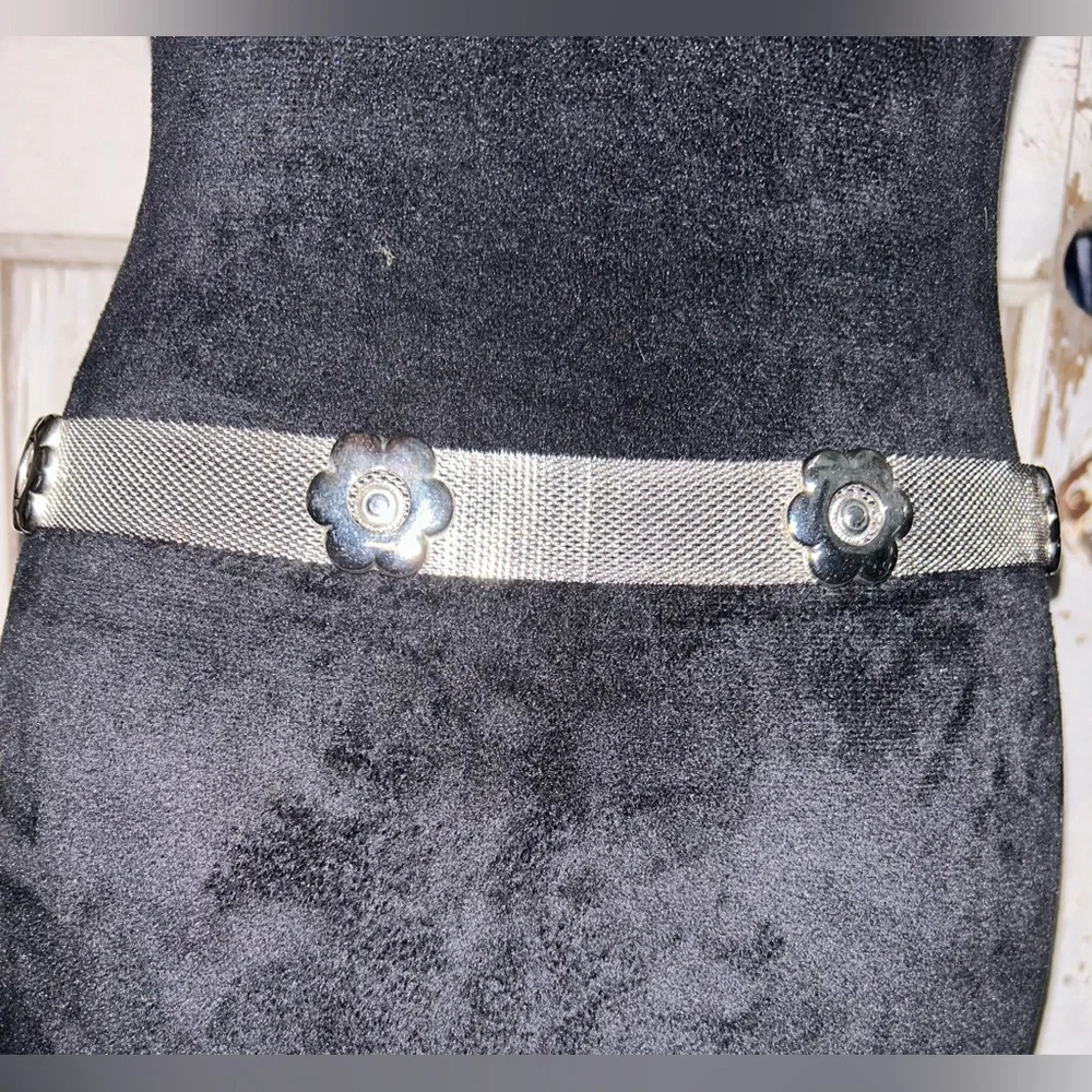 🪬🪬Vintage‎ Metal Belt with Solid Silver Flowers🪬🪬